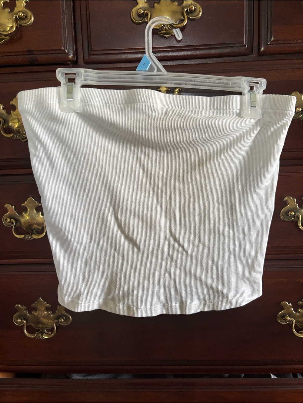 White Ribbed Tube Shirt - Classic Women's Shirt